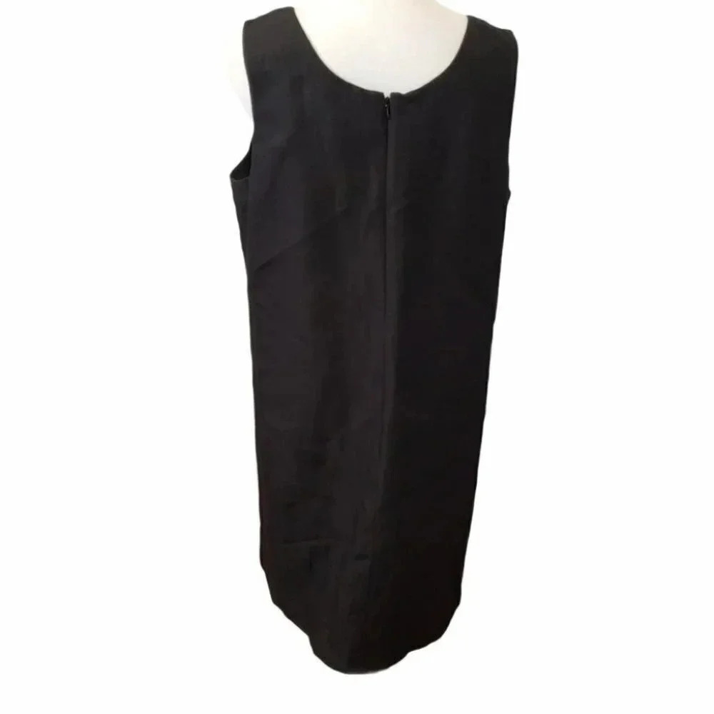 Eddie Bauer 14 career black linen blend sleeveless dress - Picture 2 of 4